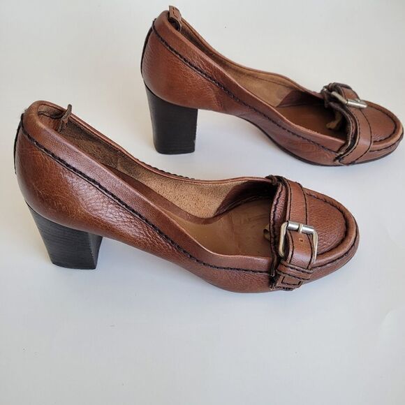 Chloe Brown Leather Y2K Heels - Picture 3 of 7